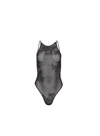 Fleur Du Mal Floral-lace Mesh Bodysuit In Black
