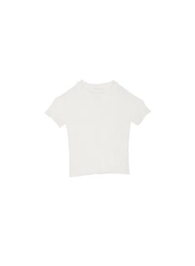 Fleur Du Mal Pointelle Semi-sheer T-shirt In Ivory