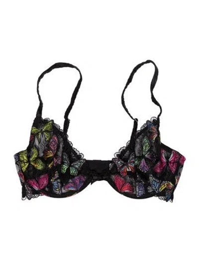 Pre-owned Fleur Du Mal Lace Trim Bra In Black