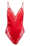 Fleur Du Mal Venus Lace Teddy In Rouge