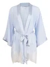 Fleur Du Mal Lace-trimmed Robe In Blue