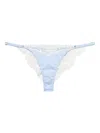 Fleur Du Mal Lace-trimmed Striped Briefs In Blue