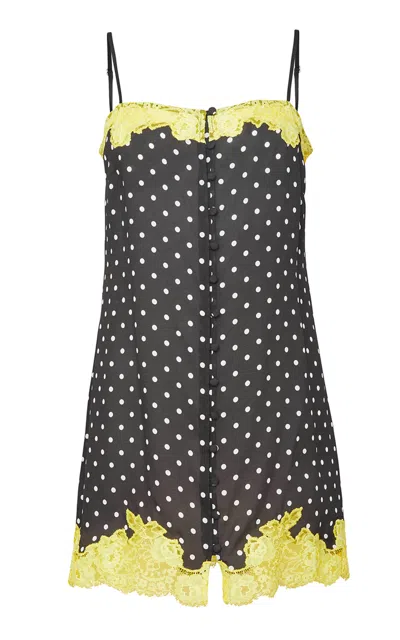 Fleur Du Mal Lace-trimmed Silk Georgette Slip Dress In Multi