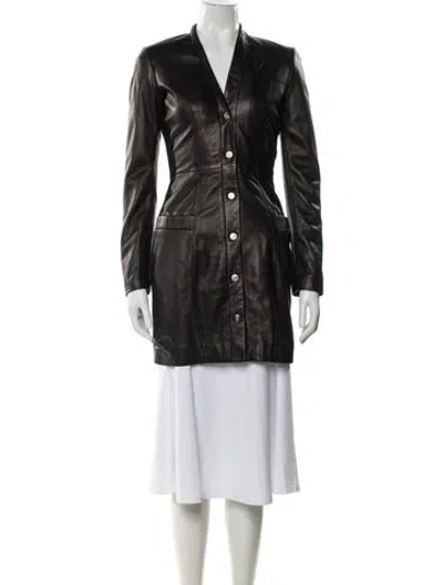 Pre-owned Fleur Du Mal Lamb Leather Coat W/ Tags In Black