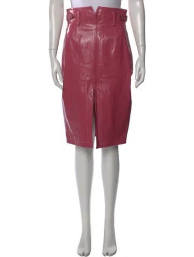 Pre-owned Fleur Du Mal Lamb Leather Knee-length Skirt In Pink