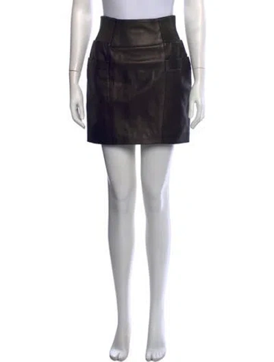 Pre-owned Fleur Du Mal Lamb Leather Mini Skirt In Black