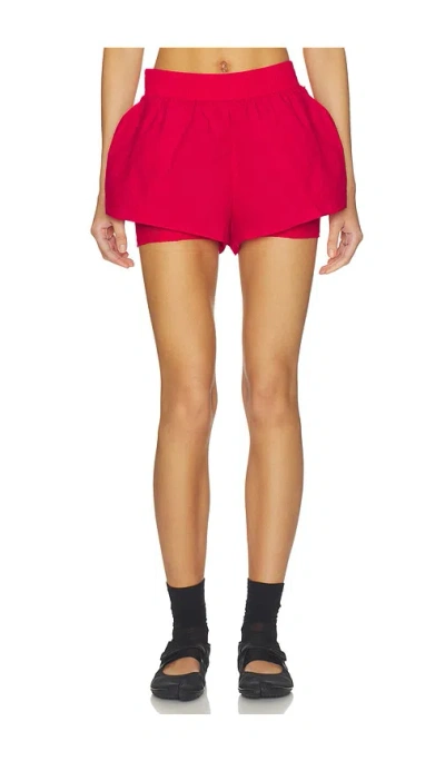 Fleur Du Mal Layered Shorts In Red