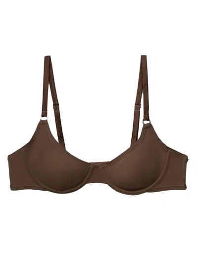 Fleur Du Mal Le Stretch Bra In Brown