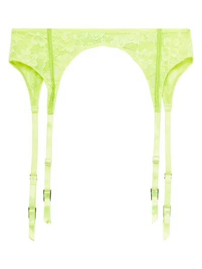Fleur Du Mal Le Stretch Garter Belt In Green