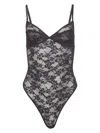 Fleur Du Mal Le Stretch Soft Lace Bodysuit In Black