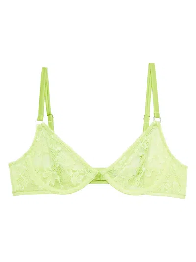 Fleur Du Mal Le Stretch Lace Demi Bra In 绿色