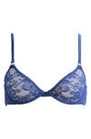 Fleur Du Mal Le Stretch Lace Demi Bra In Animal Print