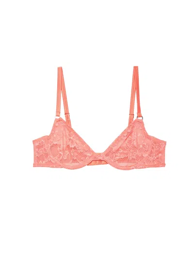 Fleur Du Mal Le Stretch Lace Demi Bra In Apricot