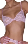 Fleur Du Mal Le Stretch Multi Fit Lace Unlined Demi Bra In Ballet Pink