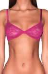 Fleur Du Mal Le Stretch Lace & Silk Demi Bra In Big Spender