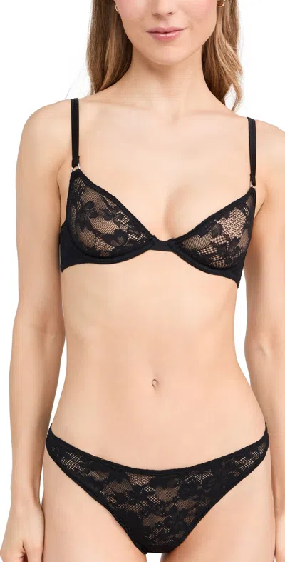 Fleur Du Mal Le Stretch Lace-embroidery Bra In Black