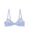Fleur Du Mal Le Stretch Lace Demi Bra In Bright Denim