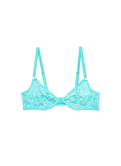 Fleur Du Mal Le Stretch Lace Demi Bra In Bright Jade