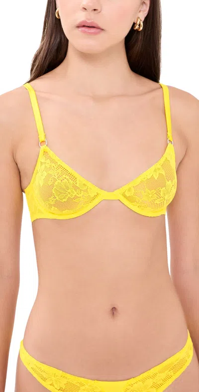 Fleur Du Mal Le Stretch Lace Demi Bra Lemon
