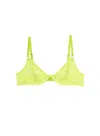 Fleur Du Mal Le Stretch Lace Demi Bra In Neon Yellow