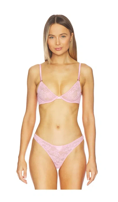 Fleur Du Mal Le Stretch Lace Demi Bra In Pink