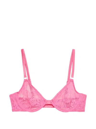Fleur Du Mal Le Stretch Lace Demi Bra In Pink