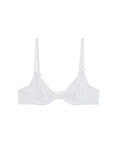 Fleur Du Mal Le Stretch Lace Demi Bra In White