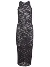 Fleur Du Mal Le Stretch Lace Racer Tank Dress In Black