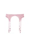 Fleur Du Mal Floral-lace Suspender In Ballet Pink
