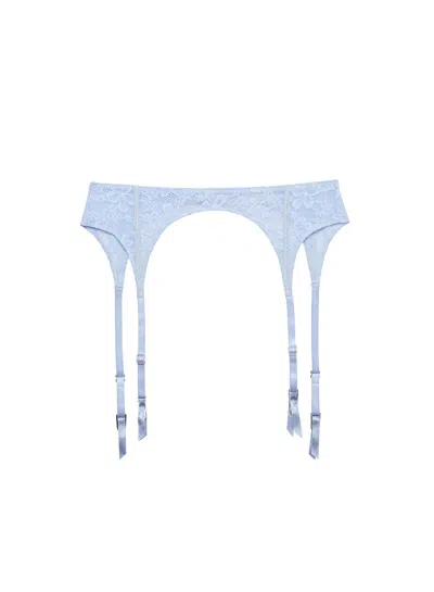 Fleur Du Mal Le Stretch Lace Garter Belt In Blue