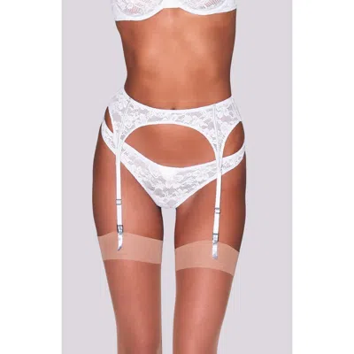 Fleur Du Mal Le Stretch Lace Garter Belt In White