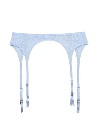 Fleur Du Mal Le Stretch Lace Garter In Blue