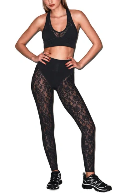 Fleur Du Mal Le Stretch Lace Legging In Black
