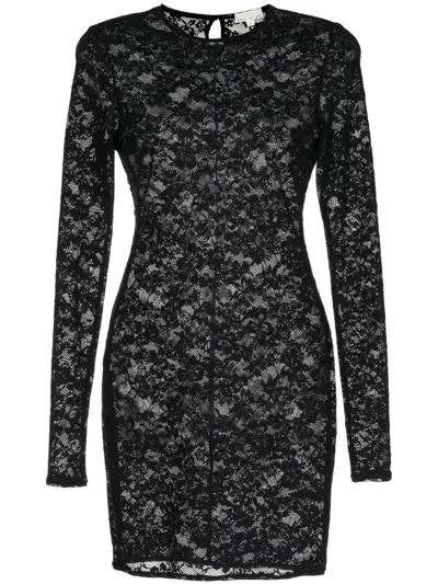Fleur Du Mal Floral-lace Bodycon Minidress In Black