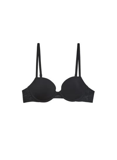 Fleur Du Mal Le Stretch Lace Molded Demi Bra In Black