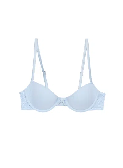 Fleur Du Mal Le Stretch Lace Molded Demi Bra In Blue
