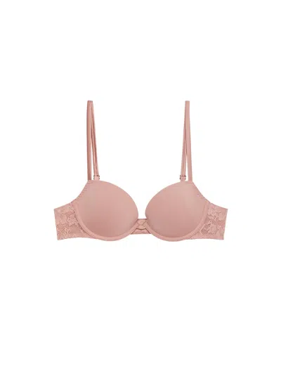 Fleur Du Mal Le Stretch Lace Molded Demi Bra In Pink