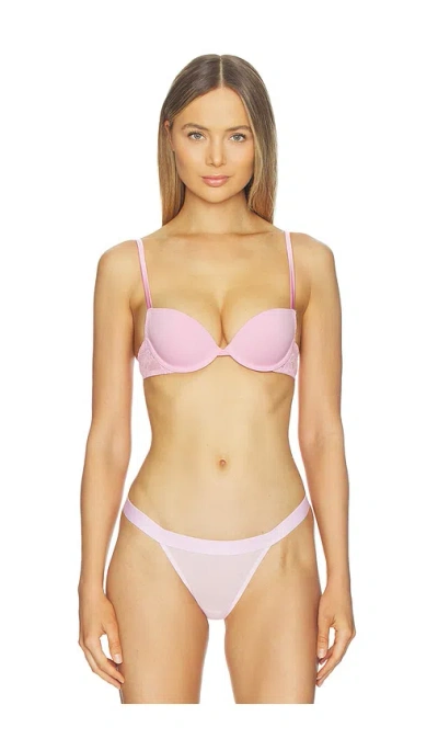 Fleur Du Mal Le Stretch Lace Molded Demi Bra In Pink