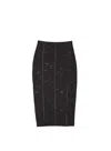 Fleur Du Mal Le Stretch Lace Midi Pencil Skirt In Black