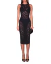 Fleur Du Mal Le Stretch Lace Racer Tank Dress In Black
