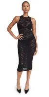 Fleur Du Mal Le Stretch Lace Racer Tank Dress Black In Black