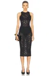 Fleur Du Mal Le Stretch Lace Racer Tank Dress In Black