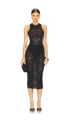 Fleur Du Mal Le Stretch Lace Racer Tank Dress Black In Black