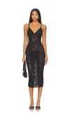 Fleur Du Mal Le Stretch Lace Slip Dress In 黑色