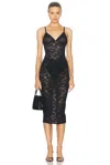 Fleur Du Mal Le Stretch Lace Slip Dress In Black