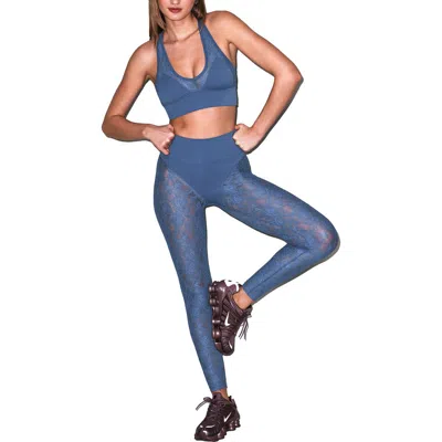 Fleur Du Mal Le Stretch Lace Sports Bra In Multi