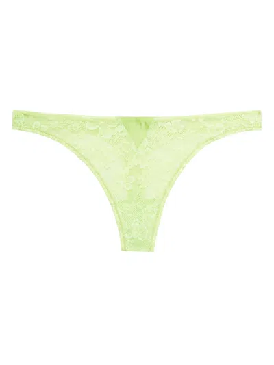 Fleur Du Mal Le Stretch Lace Thong In 绿色