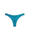 Fleur Du Mal Le Stretch Lace Thong In Aquamarine