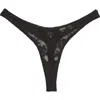 Fleur Du Mal Le Stretch Lace Thong In Black