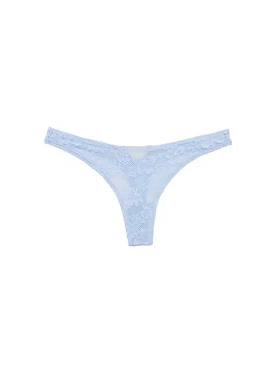 Fleur Du Mal Le Stretch Lace Thong In Blue